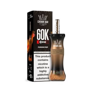 Fusion Pop Al Fakher Crown Bar 60K E-Hose X disposable e-hookah, up to 60,000 puffs, 50mL, 0.6% nicotine, 1000mAh rechargeable, no ice