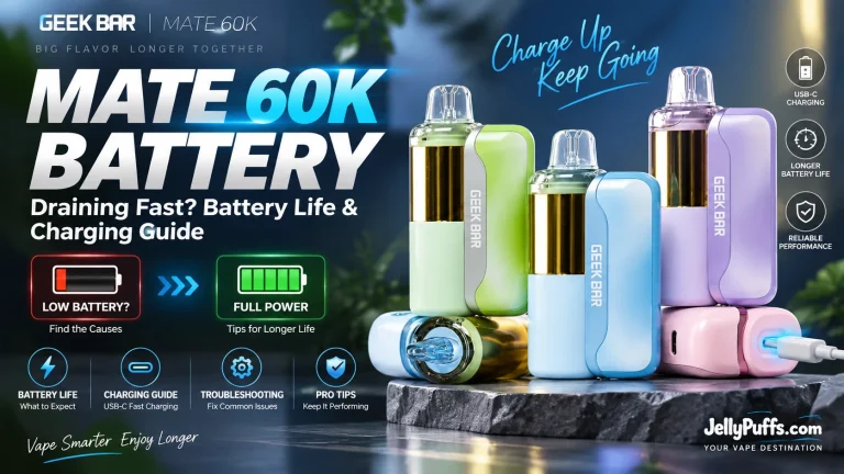 Geek Bar Mate 60K Battery Draining Fast? Battery Life & Charging Guide