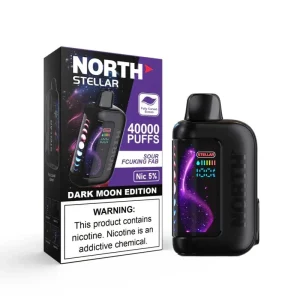 Sour Fcuking Fab North Stellar 40K disposable vape, up to 40,000 puffs, 20mL, 5% nicotine, curved screen, Texas compliant, no ice