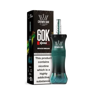 Space Dream Al Fakher Crown Bar 60K E-Hose X disposable e-hookah, up to 60,000 puffs, 50mL, 0.6% nicotine, 1000mAh rechargeable, light cooling