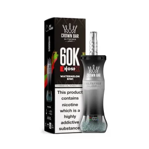 Watermelon Kiwi Al Fakher Crown Bar 60K E-Hose X disposable e-hookah, up to 60,000 puffs, 50mL, 0.6% nicotine, 1000mAh rechargeable, no ice