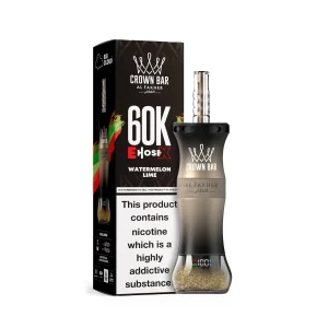 Watermelon Lime Al Fakher Crown Bar 60K E-Hose X disposable e-hookah, up to 60,000 puffs, 50mL, 0.6% nicotine, 1000mAh rechargeable, no ice